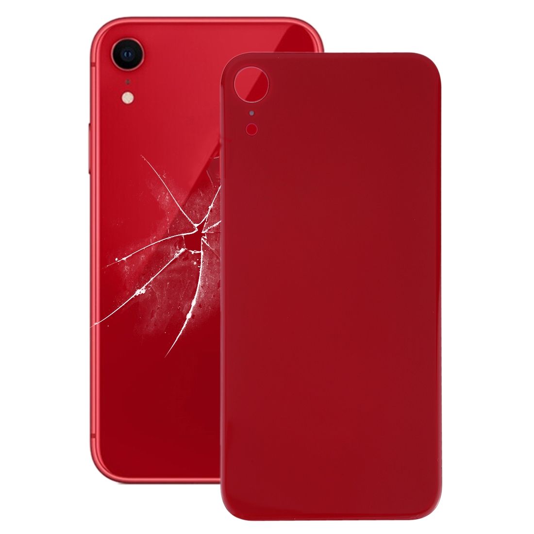 Easy Replacement Big Camera Hole Glass Back Battery Cover With Adhesive For IPhone XR(Red)
