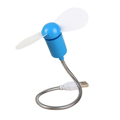 Mini Portable Flexible USB Cooling Fan Cooler For-Blue