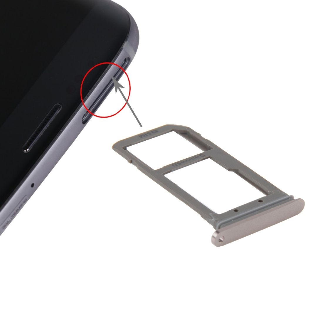 IPartsBuy SIM Card Tray And Micro SD Card Tray Replacement For Samsung Galaxy S7 Edge / G935(Rose Gold)