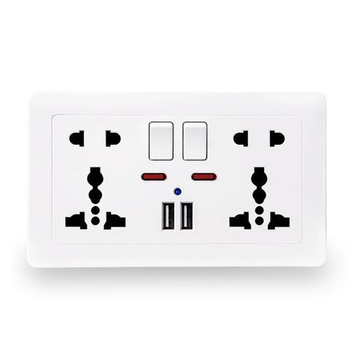 Double 13am Wall Socket With 2 USB Port Original