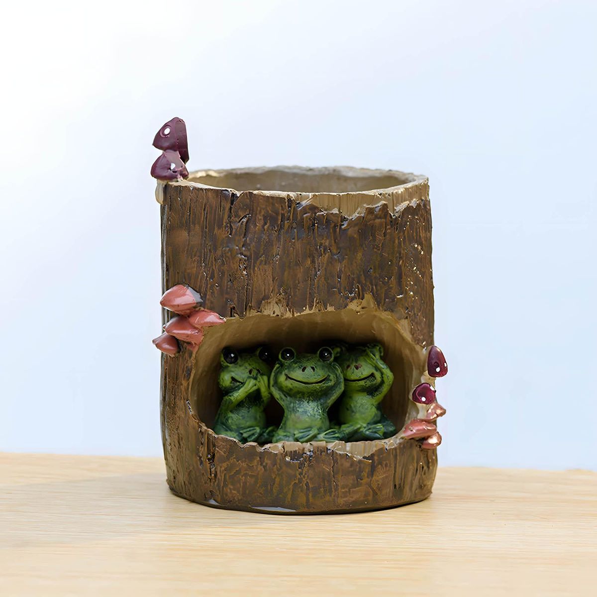 Tomfeel Tree Stump Succulent Flower Pot Cartoon Pastoral Style Animal Flowerpot Resin Pot Garden Micro-scape Potted Plant Office Desk Ornament Decorative Gift