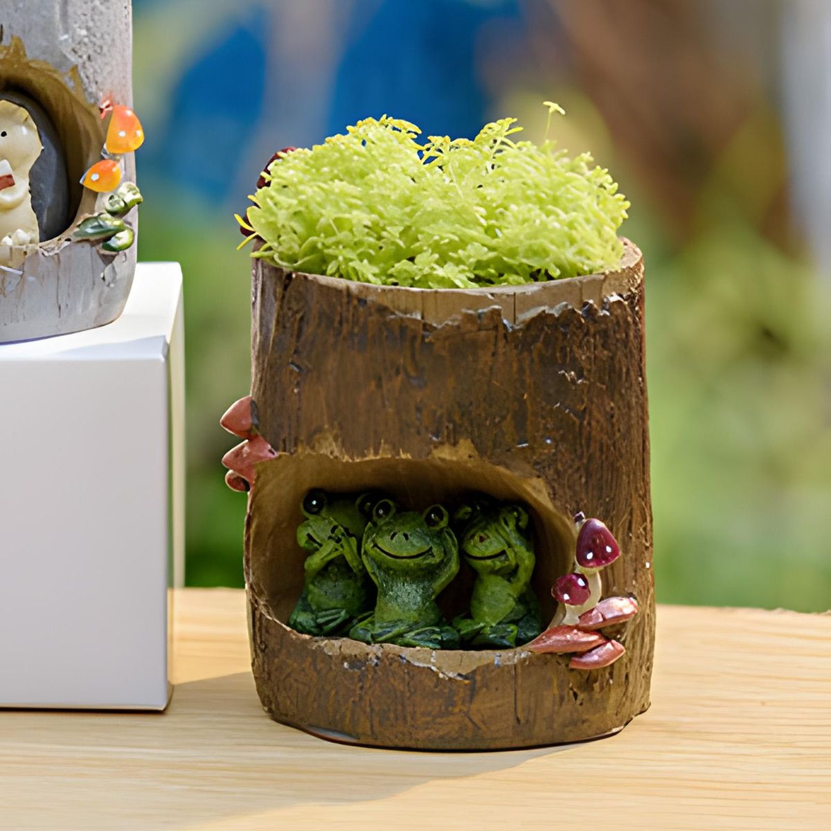 Tomfeel Tree Stump Succulent Flower Pot Cartoon Pastoral Style Animal Flowerpot Resin Pot Garden Micro-scape Potted Plant Office Desk Ornament Decorative Gift