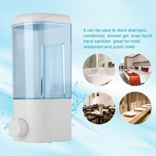 Bathroom Hotel Wall Mounted Plastic Soap Liquid Shampoo Lotion Manual Dispenser