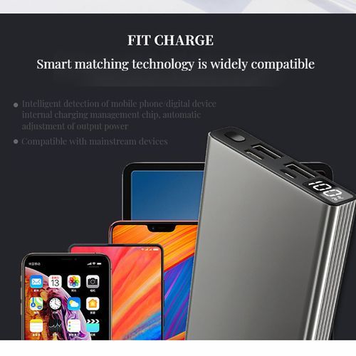 10000mAh Ultrathin Portable Power Banks 2 Outputs-Black