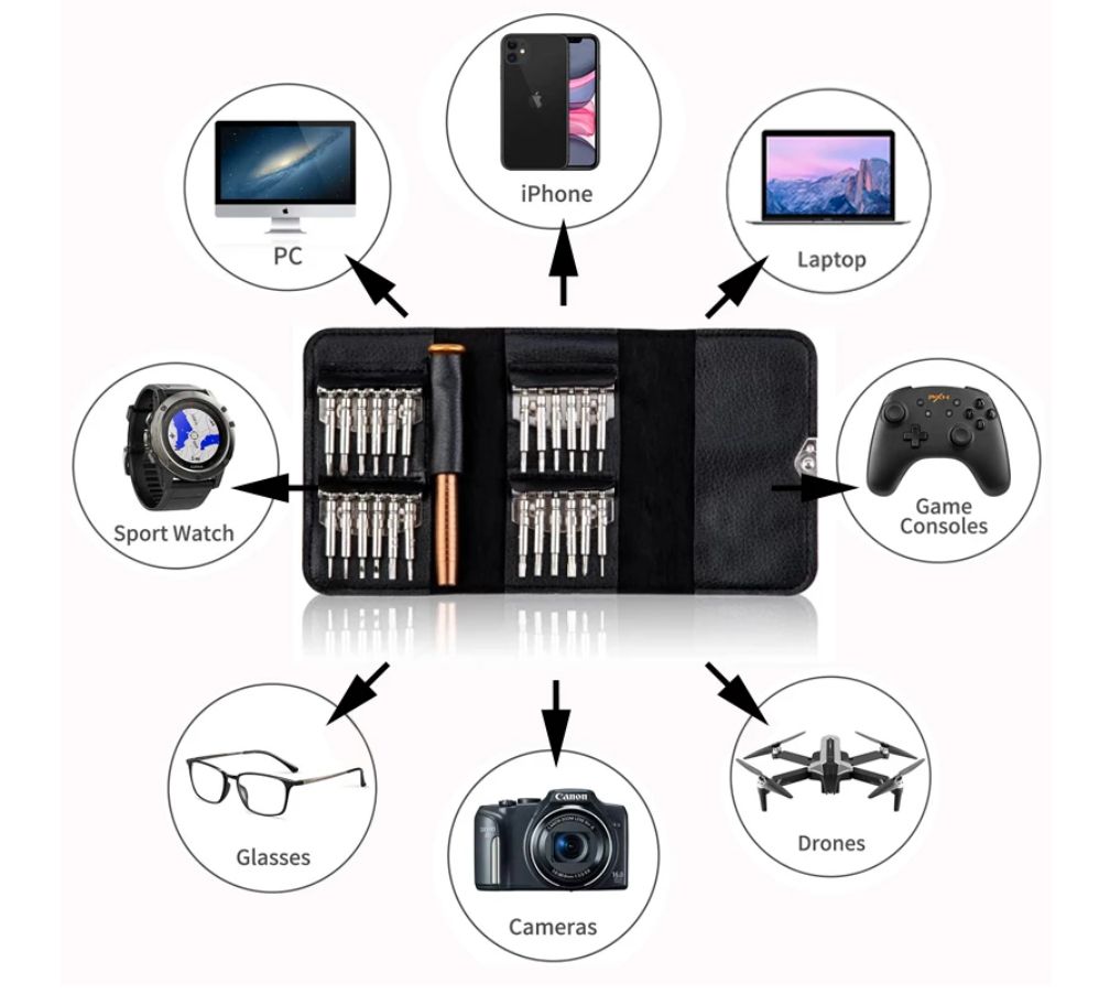 Mini Precision Screwdriver Set 25 In 1 Repair Tools Kit For IPhone Camera Watch Tablet PC