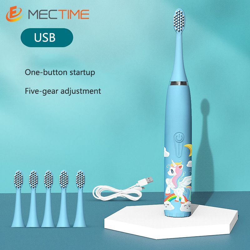 Children's Electric Toothbrush Five-speed Six Brush Heads