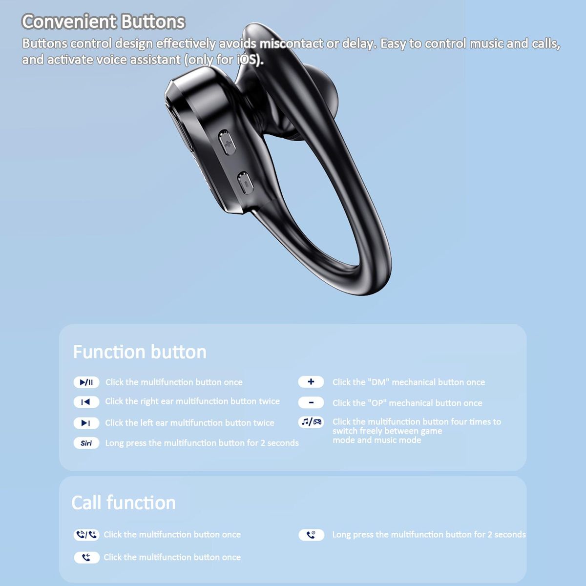 Lenovo XT80 BT5.3 True Wireless Headphones Low Latency Game Earphone Earhook Earbuds Waterproof Sport Headset with Mic 500mAh Charging Case Battery Digital Display