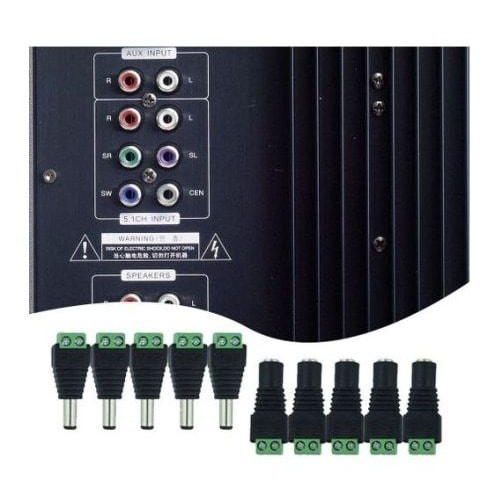 20 Pair [40pcs] Coax Cat5 To Bnc Dc Power Male Jack Plug Dc Female Connector Plug Adapter
