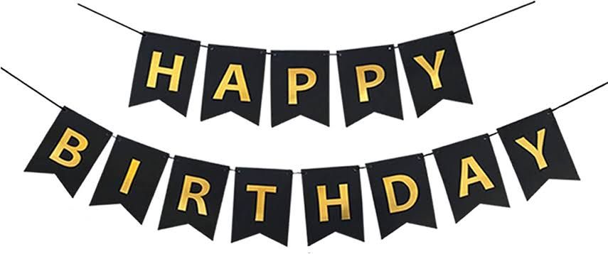 1 Happy Birthday Paper Banner + Twine Rope "Tell Of Your Day