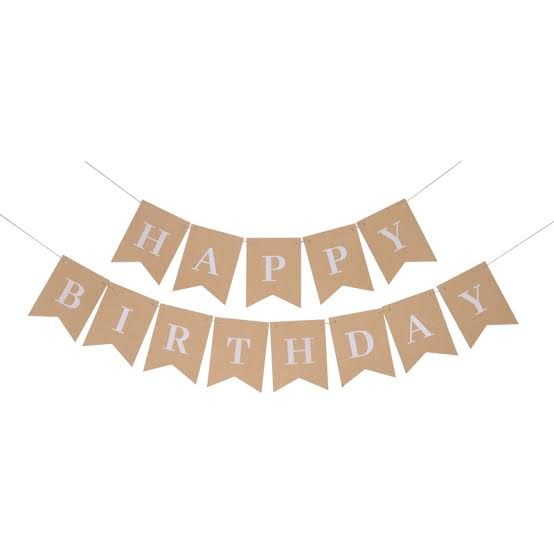 1 Happy Birthday Paper Banner + Twine Rope "Tell Of Your Day