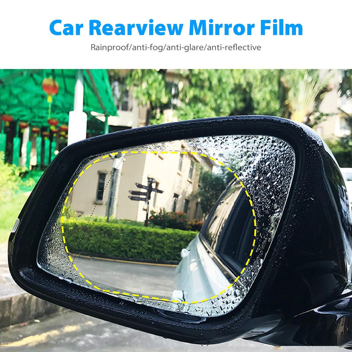 Car Rearview Mirror Film 12pcs Side Windows Rainproof Film Anti Scratch Anti-glare Fog Proof Micro-nano Coating Protective Sticker Film for Car