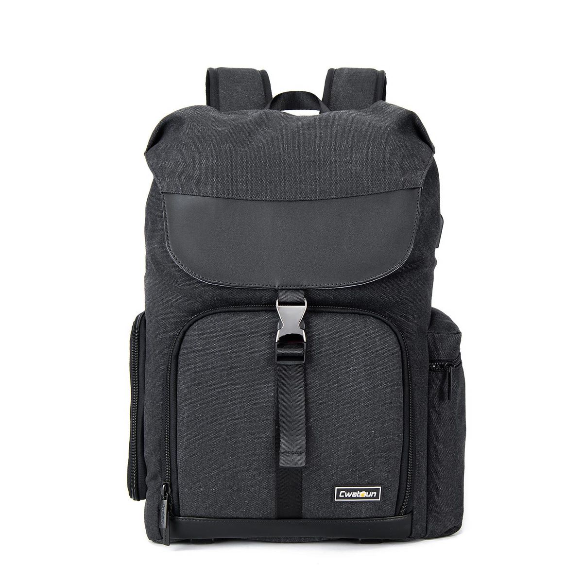 Cwatcun M8 Photography Camera Bag Camera Backpack Waterproof Compatible with Canon/Nikon/Sony/Digital SLR Camera Body/Lens/Tripod/14in Laptop/Water Bottle