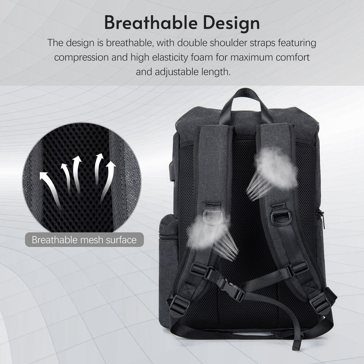 Cwatcun M8 Photography Camera Bag Camera Backpack Waterproof Compatible with Canon/Nikon/Sony/Digital SLR Camera Body/Lens/Tripod/14in Laptop/Water Bottle
