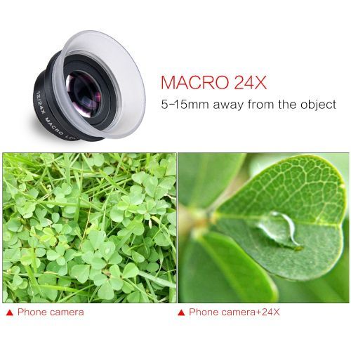 Apexel Cell Phone Camera Lens Kit,12x 24X Macro Lens For Iphone / Android Smartphone