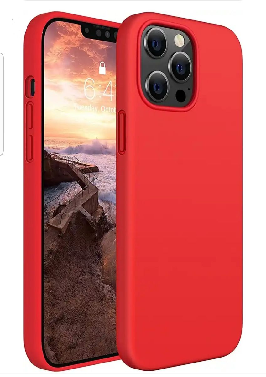 Soft Liquid Silicone Case For IPhone 12 11 13 14 15 Pro Max Xs Max Xr Xs  Shockproof Back Cover(red)