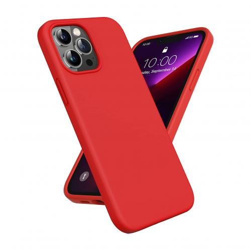 Soft Liquid Silicone Case For IPhone 12 11 13 14 15 Pro Max Xs Max Xr Xs  Shockproof Back Cover(red)
