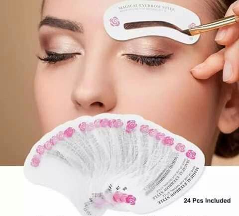 24 Styles Reuseable Eyebrow Shaping Stencils