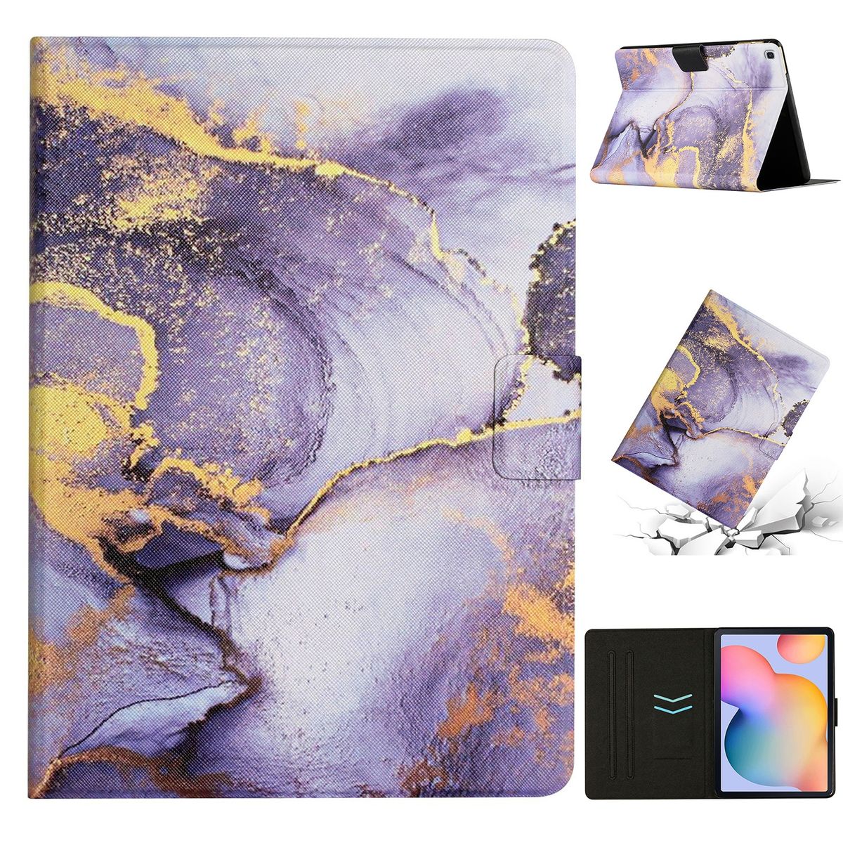 For Samsung Galaxy Tab A7 Lite T220 Leather Tablet Case(Purple)