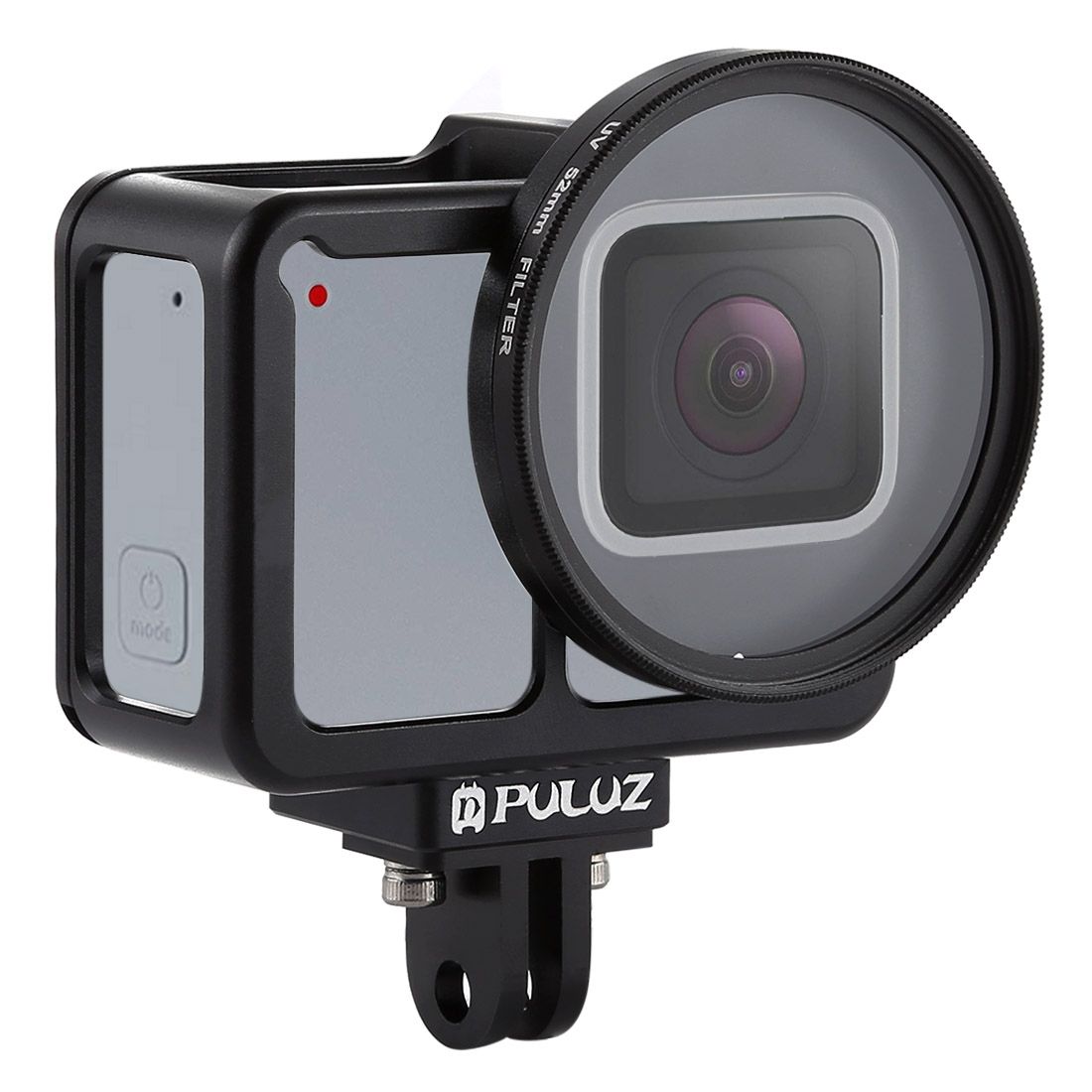 PULUZ Housing Shell CNC Aluminum Alloy Protective Cage With Insurance Frame & 52mm UV Lens For GoPro HERO7 Silver /7 White(Black)