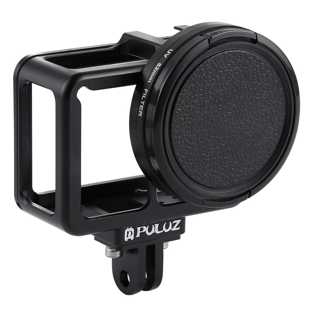 PULUZ Housing Shell CNC Aluminum Alloy Protective Cage With Insurance Frame & 52mm UV Lens For GoPro HERO7 Silver /7 White(Black)