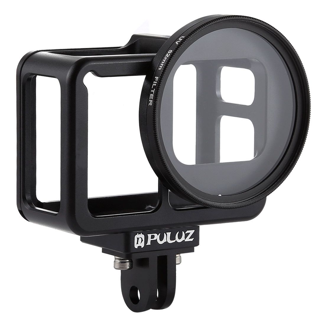 PULUZ Housing Shell CNC Aluminum Alloy Protective Cage With Insurance Frame & 52mm UV Lens For GoPro HERO7 Silver /7 White(Black)