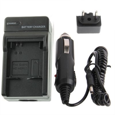 Digital Camera Battery Smart Charger With Power Plug & Car Charger Travelling Set For Gopro HD HERO3(Black)