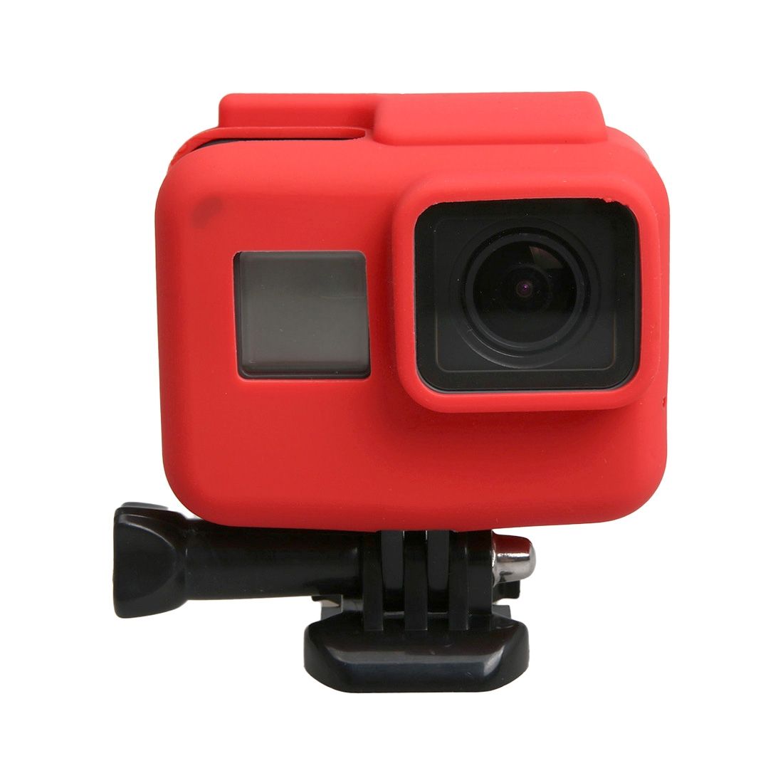 For GoPro HERO5 Silicone Border Frame Mount Housing Protective Case Cover Shell(Red)