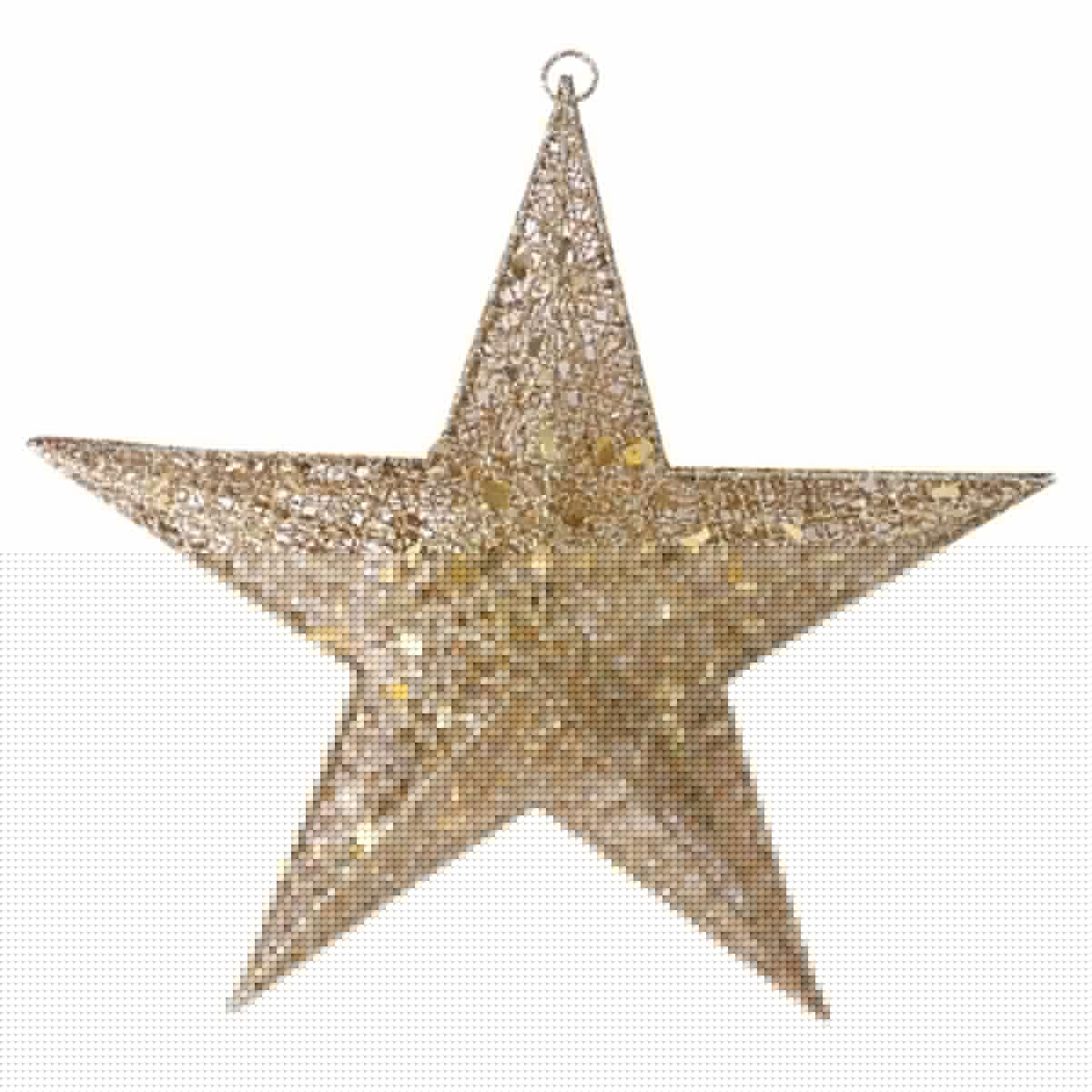 Christmas Glitter Stars Glitter Indeformable Vibrant Color Party Hanging Christmas Glitter Stars For Home-Golden