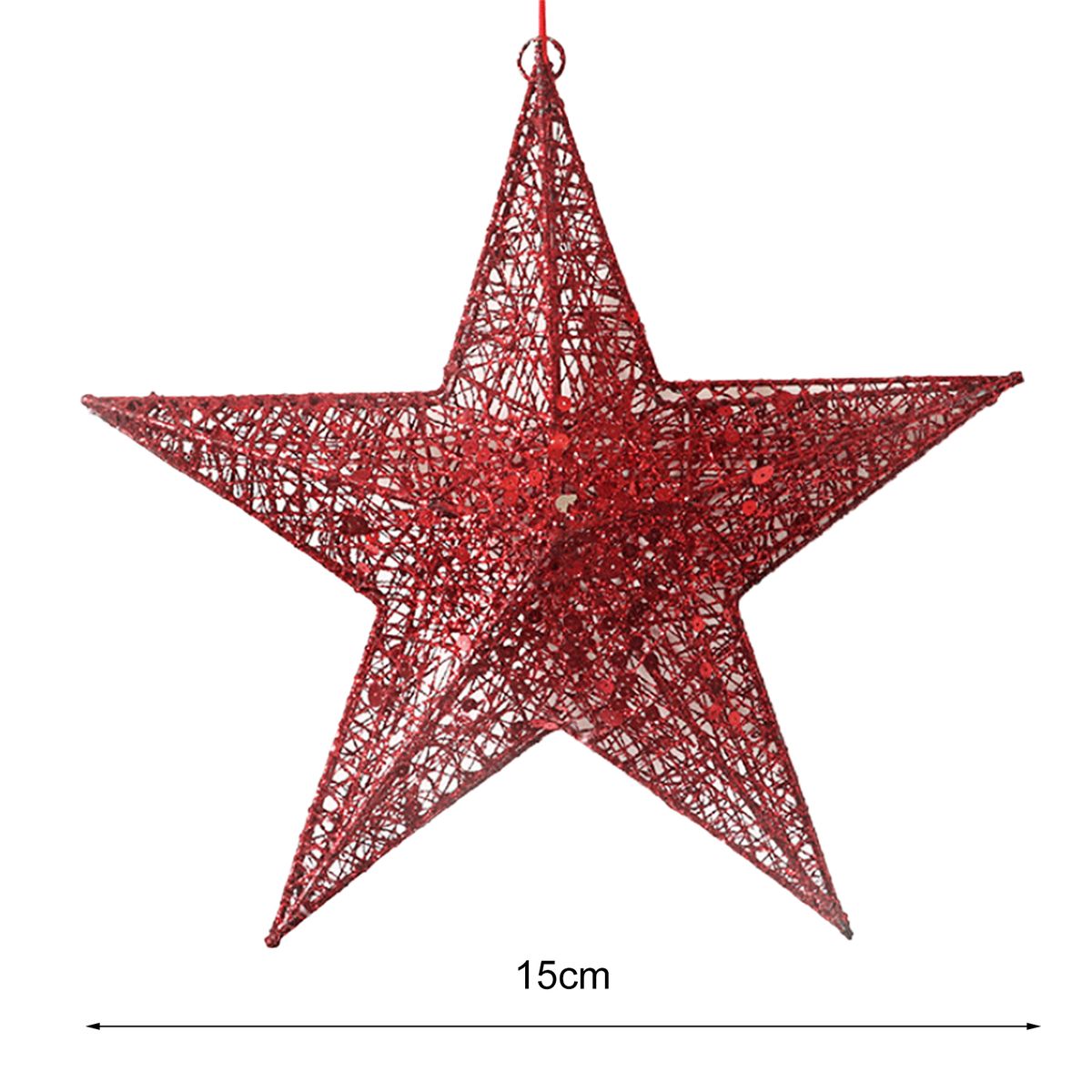 Christmas Glitter Stars Glitter Indeformable Vibrant Color Party Hanging Christmas Glitter Stars For Home-Golden