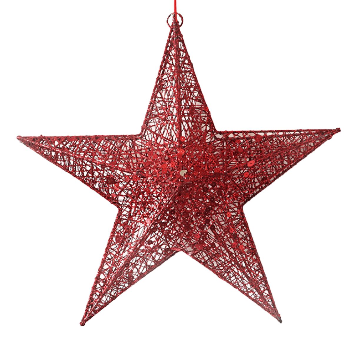 Christmas Glitter Stars Glitter Indeformable Vibrant Color Party Hanging Christmas Glitter Stars For Home-Golden