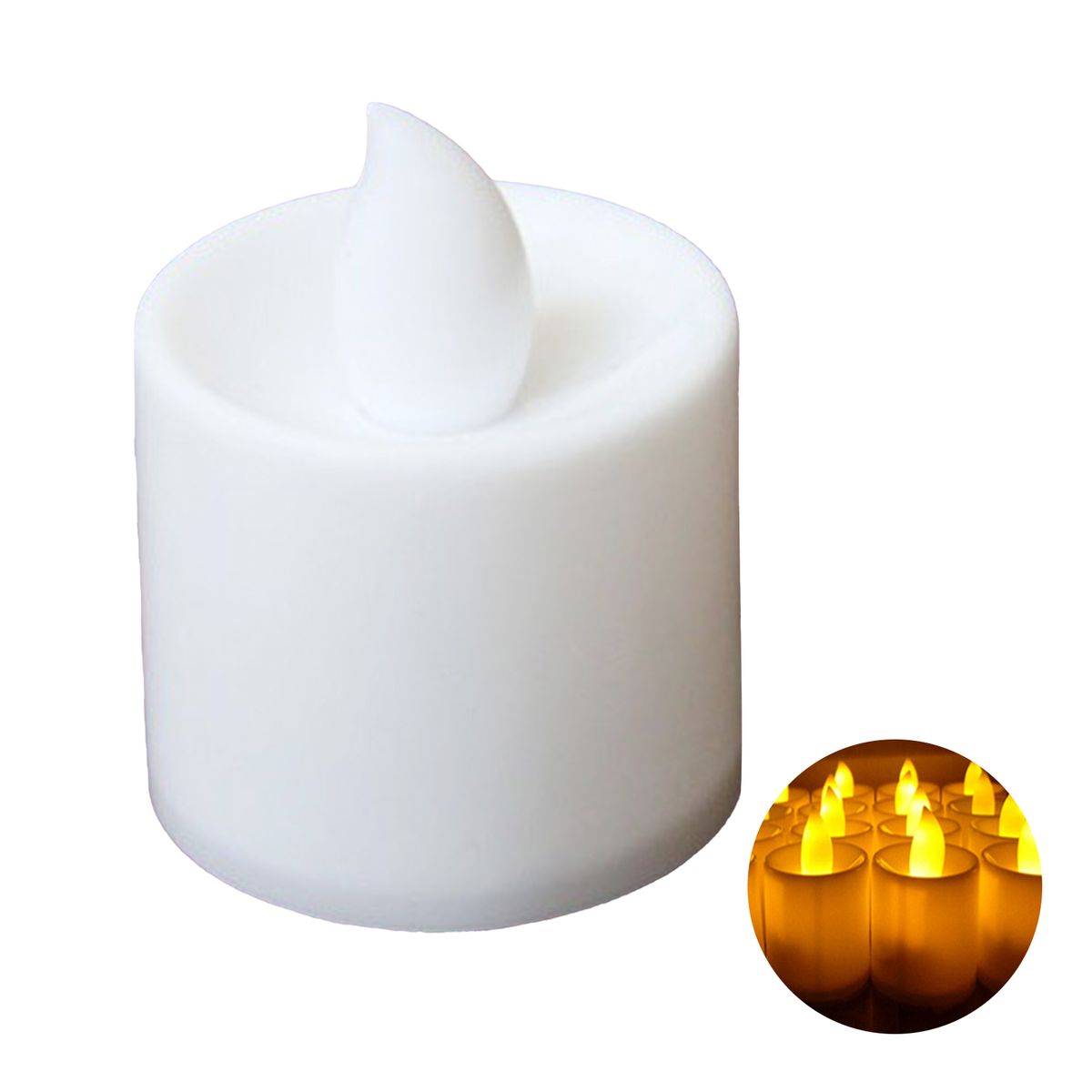 Candle Light Reusable Battery Powered Multicolor Flameless LED Candle Night Lamp Decor For Party-Yellow