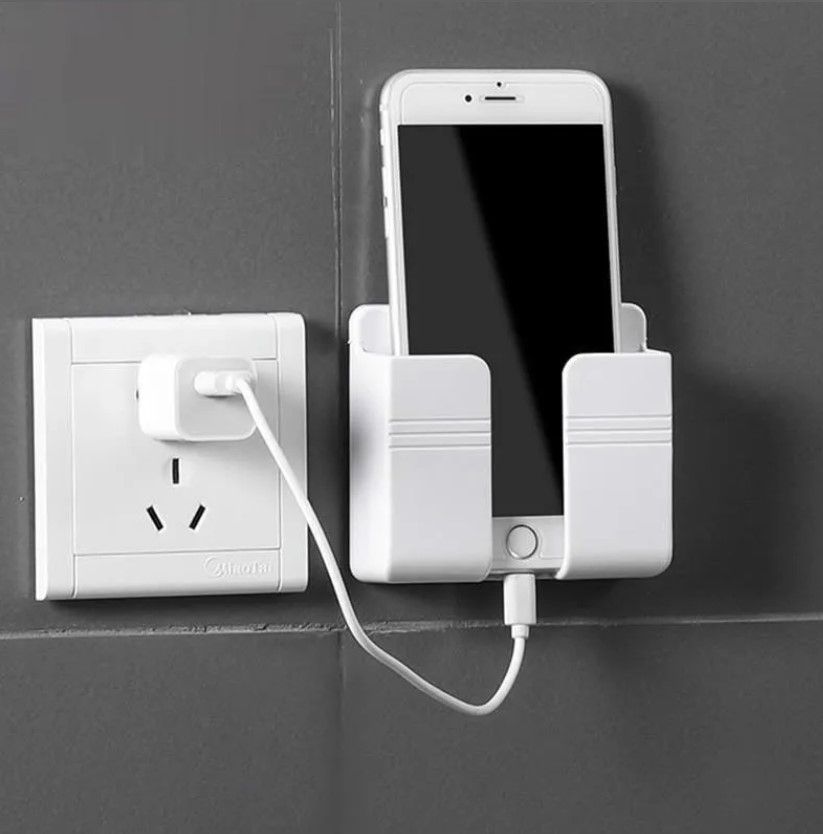 Wall Mount Phone Charger And Remote Holder