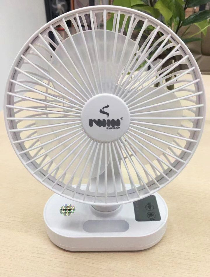 Rechargeable Table Fan 8inches + Led Light 3000mah Battery