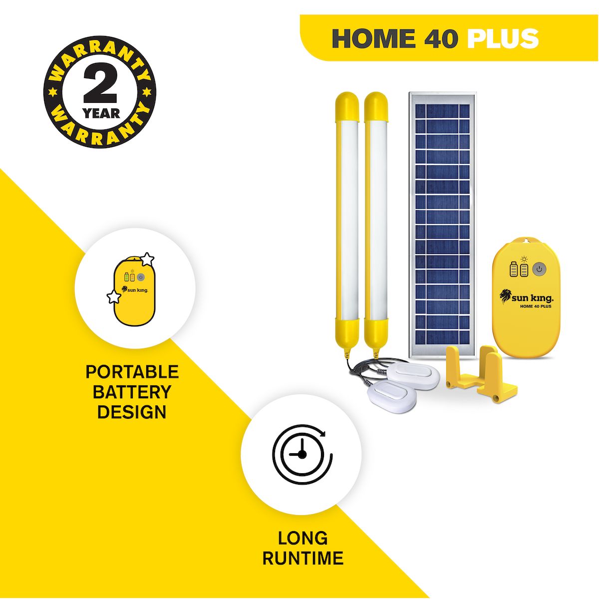 Home 40 Plus Solar Home Light System - Yellow