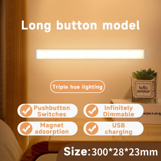 30CM LED Dimmable Wireless Lights Rechargeable Magnetic Night Light Bar