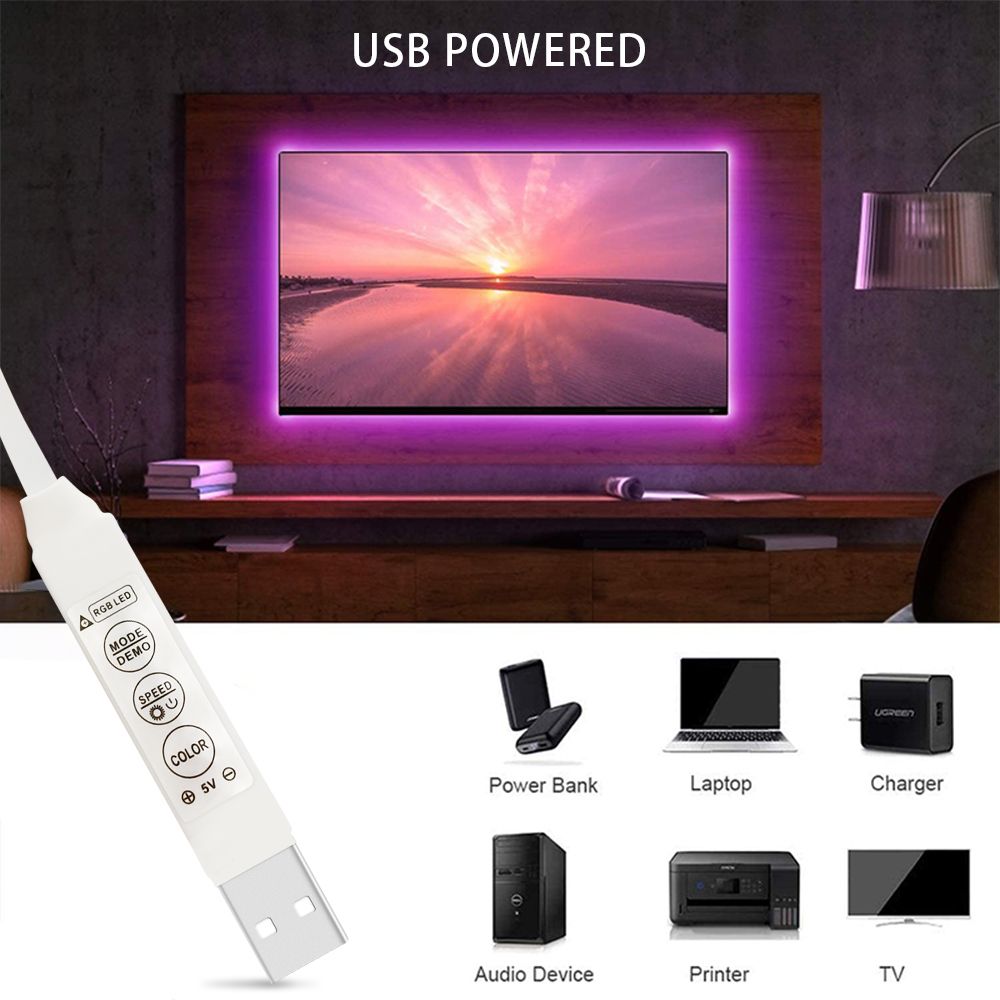 LEDs Strip Light Set USB RGB Flexible LEDs Rope Lighting