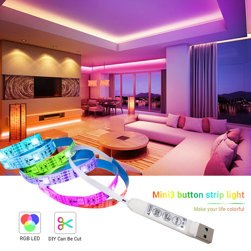 LEDs Strip Light Set USB RGB Flexible LEDs Rope Lighting