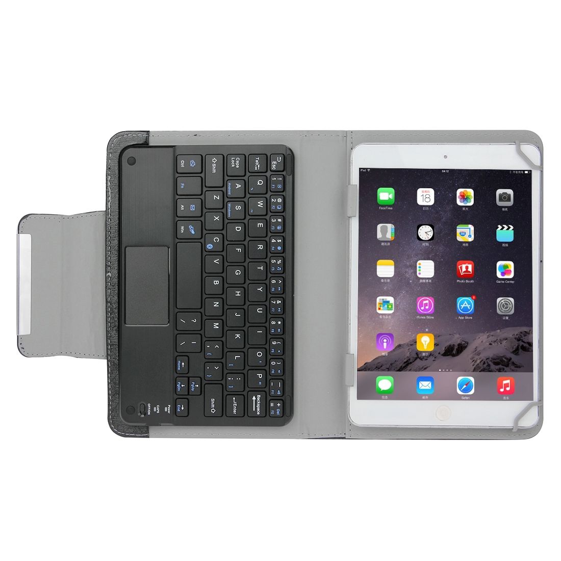 Universal Detachable Magnetic Bluetooth Touchpad Keyboard Leather Case With Holder For 10.1 Inch ISO & Android & Windows Tablet PC(Black)