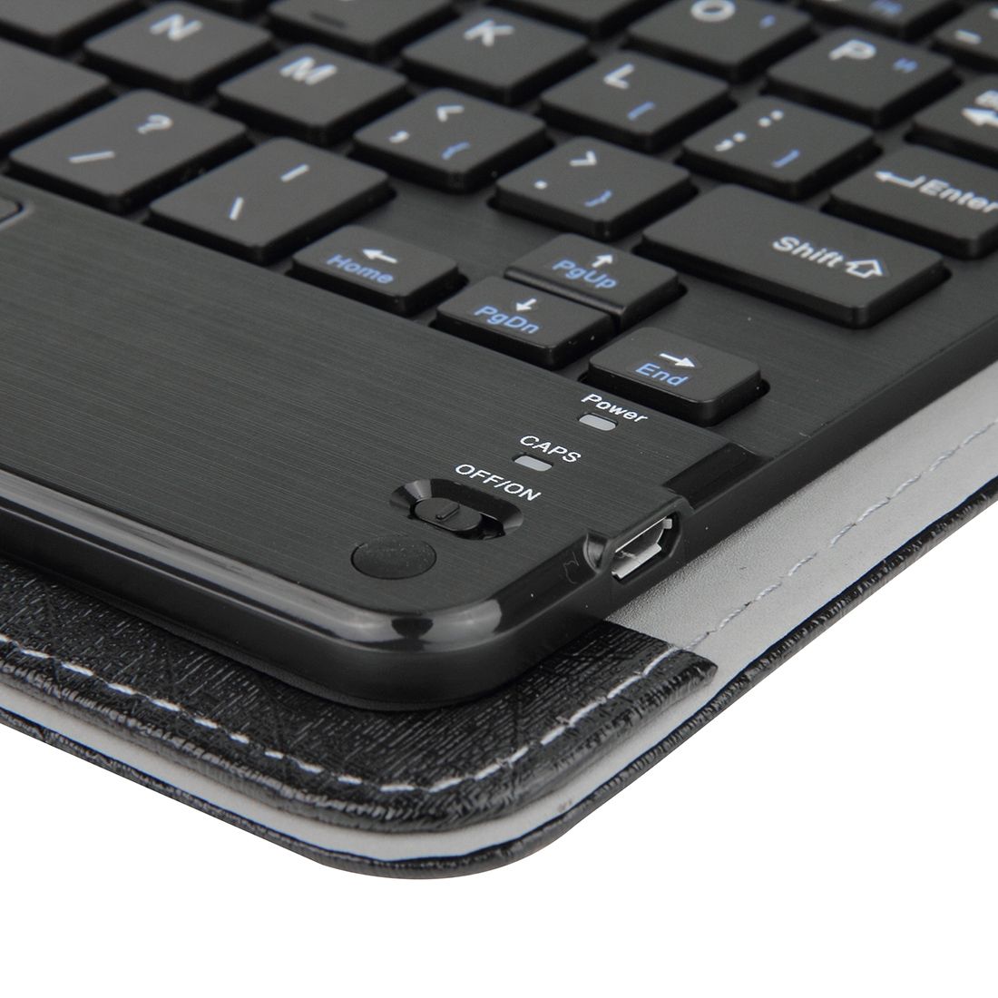 Universal Detachable Magnetic Bluetooth Touchpad Keyboard Leather Case With Holder For 10.1 Inch ISO & Android & Windows Tablet PC(Black)