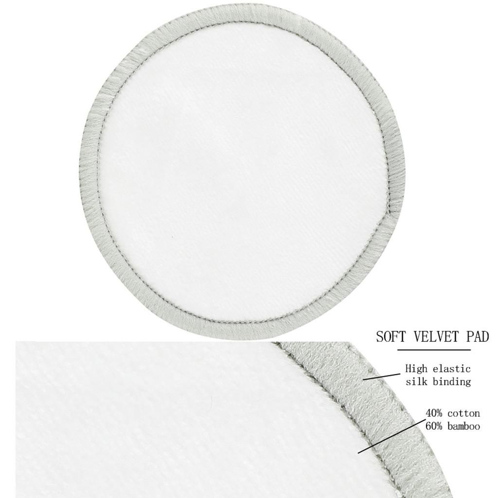 5 Pc Reusable  Remover Pads Organic Cotton Rounds Facial Velvet