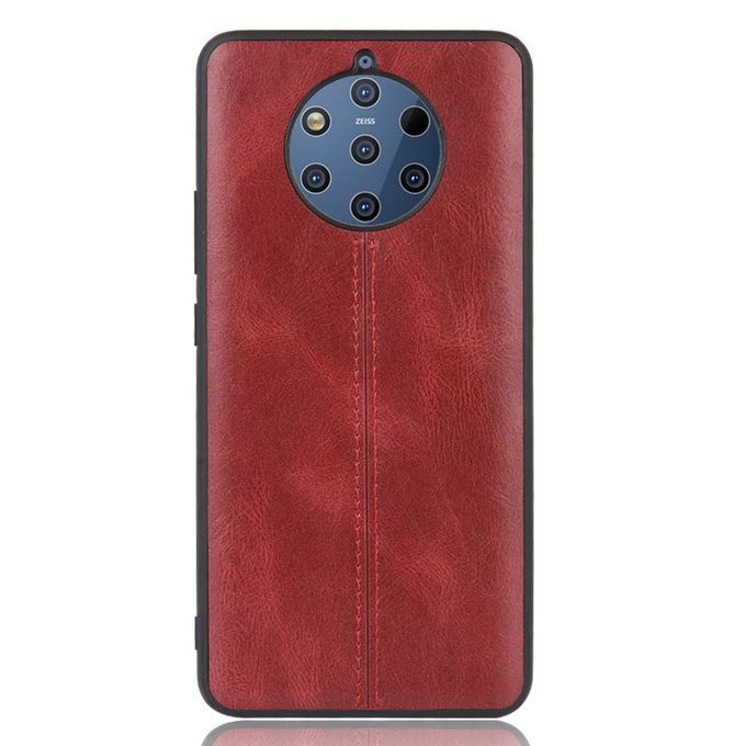 For Nokia 9 PureView Shockproof Sewing Cow Pattern Skin PC + PU + TPU Case-Red