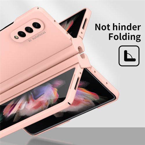For Samsung Galaxy Z Fold 3 Case With Hinge Protection & S Pen Slot For Zfold 3 Full Protection Cover Front Screen Protector-Yellow