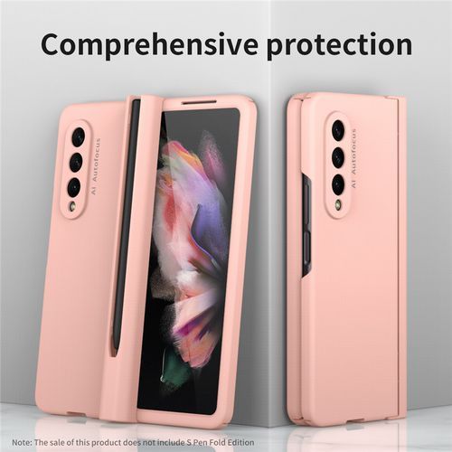For Samsung Galaxy Z Fold 3 Case With Hinge Protection & S Pen Slot For Zfold 3 Full Protection Cover Front Screen Protector-Yellow