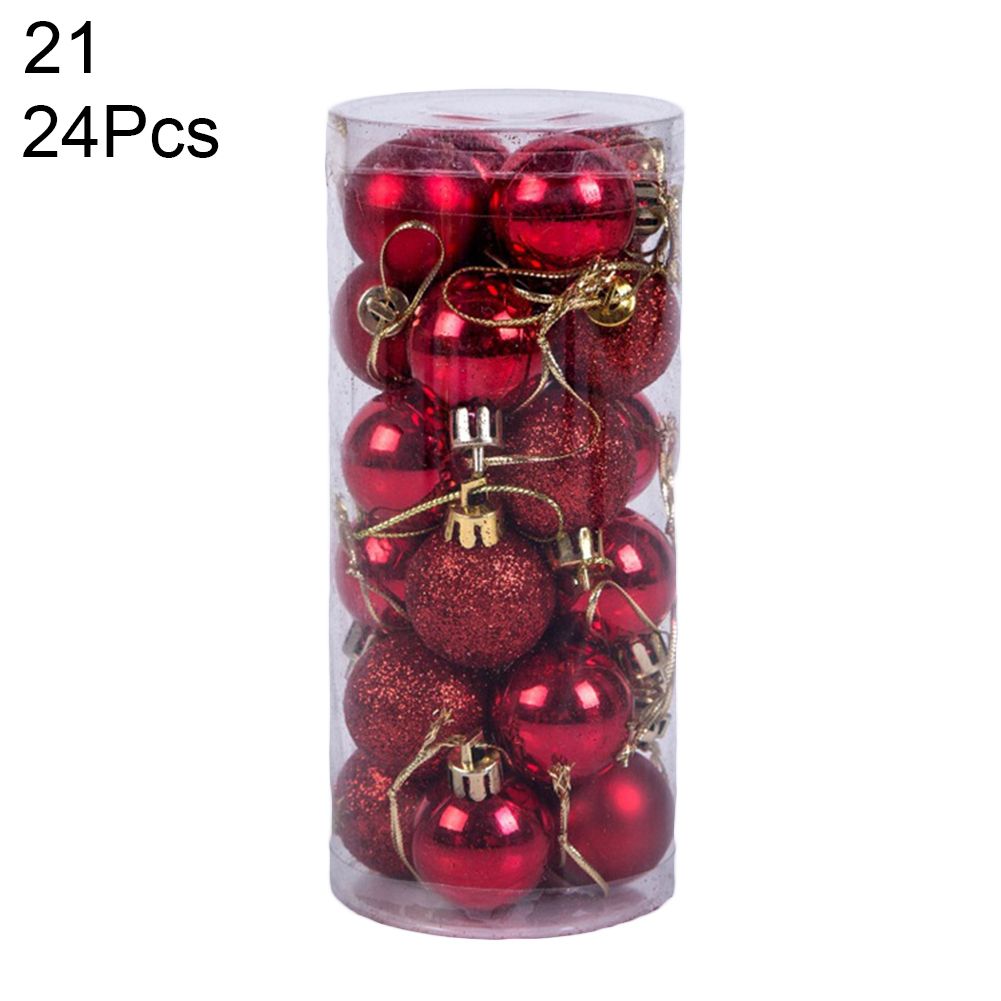 24Pcs 3cm Plastic Christmas Tree Balls Baubles Home-21#
