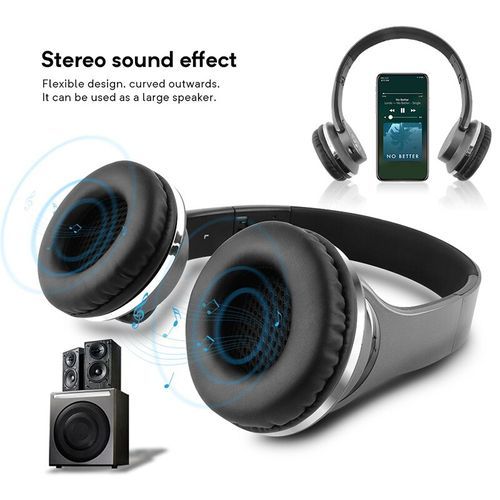 E T 2 In 1 Bluetooth Headphones Over Ear With Calling Speaker Wireless Headphones  Fordable Stereo