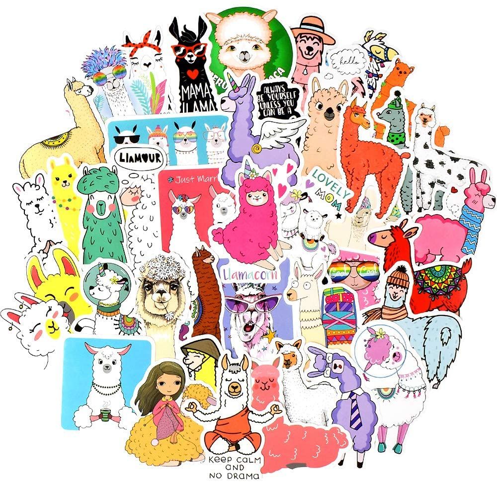50 Pcs Cartoon Stickers Cute Animal Sicker Vsco Girls For