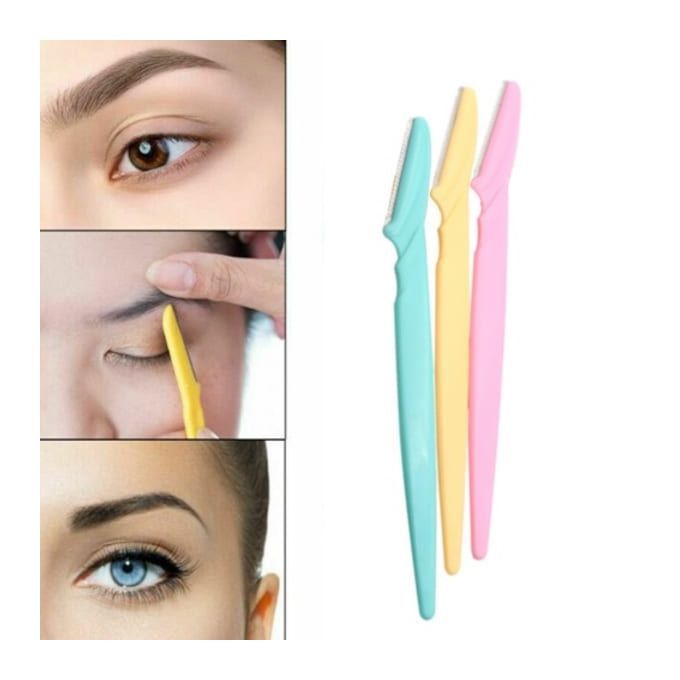 3 Pieces Re-usable Eyebrow Razors, 3 In 1