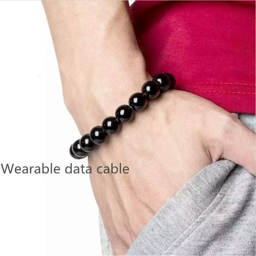 Wearable USB Charging Bracelet Beads Cable For Android