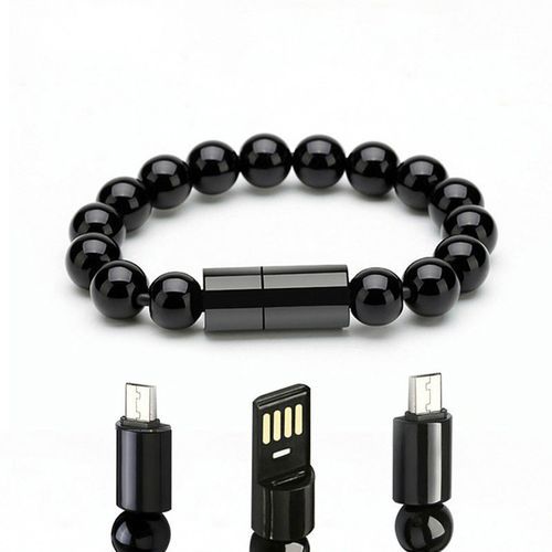 Wearable USB Charging Bracelet Beads Cable For Android