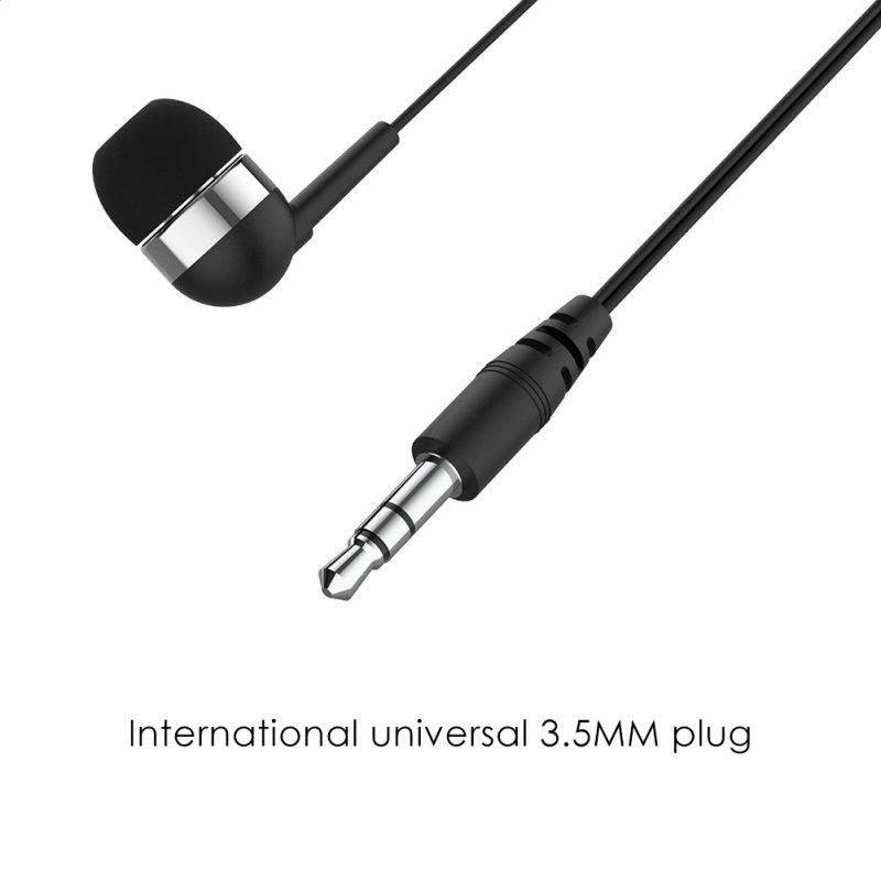 Universal 3.5mm Plug In-Ear Noise Canceling HiFi Wired-Black